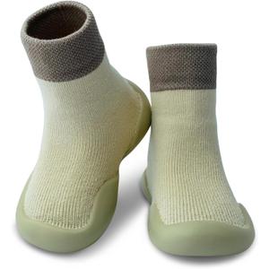 Baby Shoes Boys Girls First Walking Shoes Non Slip Soft Sole Sneakers Toddler Infant Babygirl Sock Shoes (Beige)