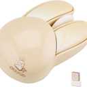 Lomiluskr Cute Bunny Wireless Mouse, Lightweight Soundless Mice, 2.4G Wireless Mice, Candy Colors, Kawaii Rabbit Mouse for Girls and Kids (Beige Bunny)