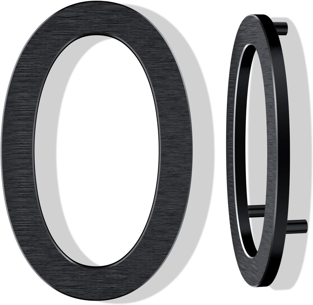 12 Inch Large House Numbers for Outside, Modern Black Metal Address Numbers with Floating Effect, Weatherproof Aluminum, Easy Screw Mount for Fence Wall Garage Gate (0)