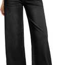 Rammus Wide Leg Jeans Woman High Waisted Pull On Jeans for Women Baggy Straight Leg Jean Stretchy Tummy Control Pants (Black, M)