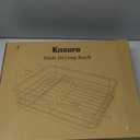 Kitsure Dish Drying Rack for Kitchen Counter, Stainless Steel Sink Organization and Storage Essentials with Cutlery Holder, Home and Appartment Decor, 12''W x 15.5''L, Green