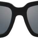 The Fresh Flat Lens Retro Oversized Square Sunglasses for Women (1-shiny Black)