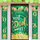 Graduation Banner Class of 2026, You Did It Congrats Grad Door Cover for Party Decorations, High School and College Graduation Ceremony Banner Decorations for Indoor Outdoor (Green)