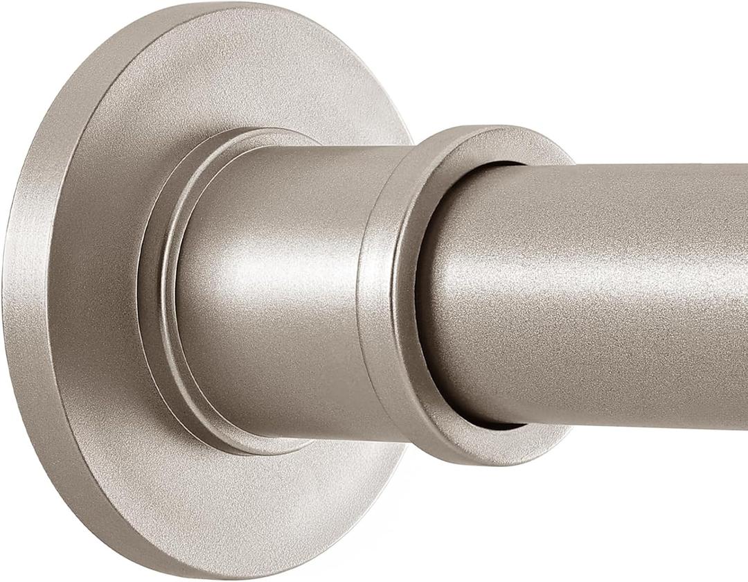 BRIOFOX Shower Curtain Rod Adjustable 18-64 Inch, No Drilling Non Slip Stainless Steel Spring Tension Curtain Rod for Window or Bathroom,Silver