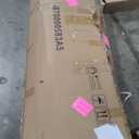 Feonase King Size Bed Frame with Charging Station, Linen Upholstered Platform Bed Frame with Wingback Storage Headboard, Solid Wood Slats Support, No Box Spring Needed, Noise Free, Charcoal Grey