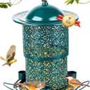 Bird Feeders for Outdoors Hanging,Large Bird Feeders for Outdoors, with Finch Cardinal Chickadee, The Best Gift for Lovers, Mothers and Seniors,7LB Large Capacity-Green