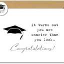 SeT of 3 TwoDays Funny Graduation Card with Envelope and Sticker, Humorous Congratulations Card for Him Her, Graduation Gifts for University College School, Congrats Grad Cards (Smarter Than You Look)
