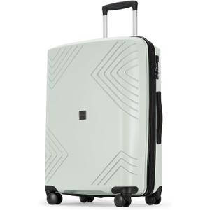 GinzaTravel Rune series expandable 20inch suitcase,Lightweight Hardside Suitcase With Spinner Wheels TSA Lock,PP material business fashion suitcase (Azure Water)