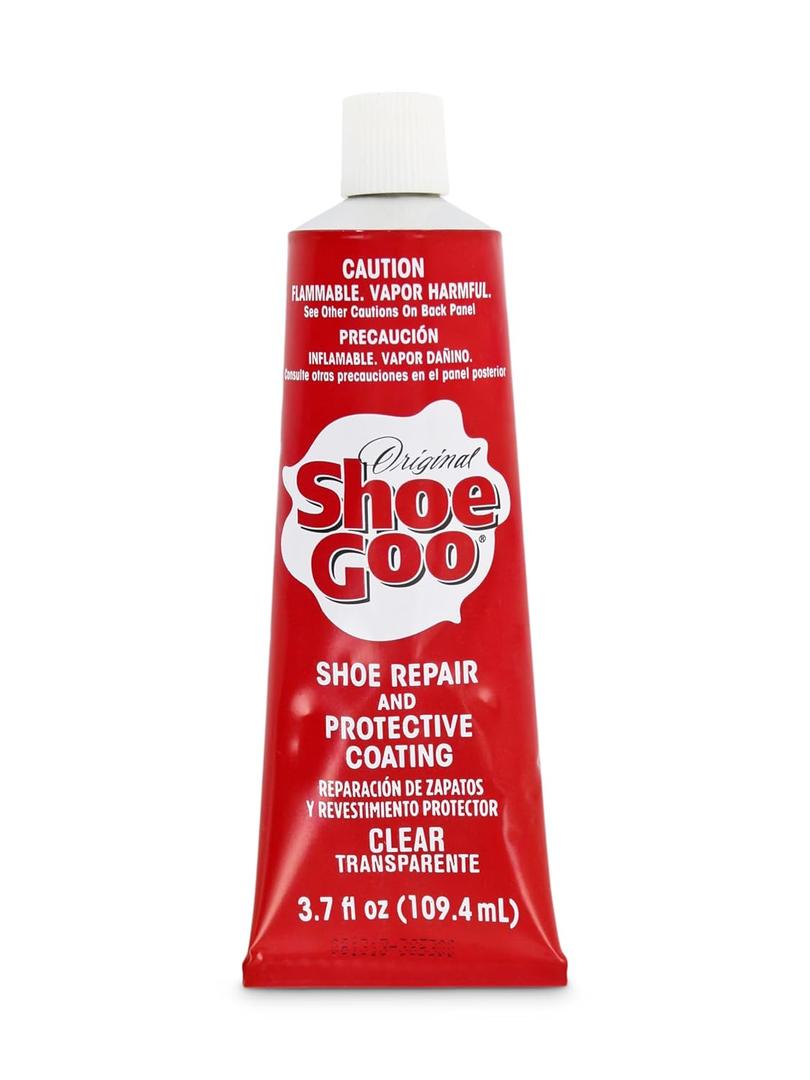SOF SOLE Original Shoe Goo - 3.7 fl oz Tube - Clear Shoe Glue - Repairs Soles, Heels, Patches Small Holes - Bonds on Contact, Dries Within 24 Hrs, Waterproof - Works on Leather, Rubber, Vinyl, Canvas (1 Pack)