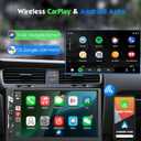7 Inch Double Din Car Stereo with Wireless Apple CarPlay & Android Auto, HD Touchscreen Car FM Radio with Bluetooth Handsfree, Wireless Mirror Link, Airplay, USB-C Fast Charge, 12LED Backup Camera