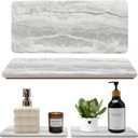 2 Pack Water Absorbing Stone Drying Tray for Kitchen Counter Marble Bathroom Sink Trays Accessories Diatomite Stone Soap Dish Holder Kitchen Tray for Bathroom Vanity Trays Quick Instant Dry Sink Caddy
