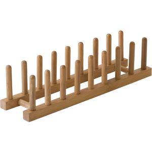 Lipper International 887 Bamboo Wood Plate Rack and Pot Lid Holder, 15-3/8" x 4-3/8" x 4"