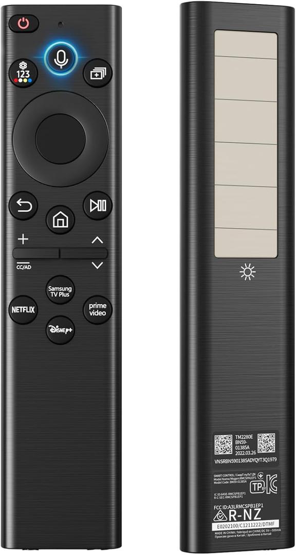 BN59-01385A Solar Frame TV Remote Control Replacement for Samsung Smart TV with Voice & Rechargeable Solar Cell