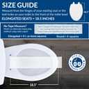 Bemis 7300SLEC Slow Close Toilet Seat, Easy Clean Hinges and Durable Plastic Seat, Made in USA, Elongated, White
