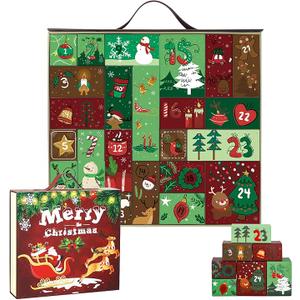 Christmas Advent Calendar 2025, Empty Advent Calendar to Till Yourself, 24 Days Christmas Countdown Advent Calendar, Reusable Xmas Gifts Boxes for Boys Girls Teens Adults