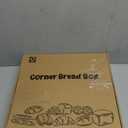 Corner Bread Box for Kitchen Countertop, Black Bread Storage Container for Homemade Bread, Two Layer Breadbox under Cabinet Mount, Large Bread Holder for Kitchen Counter, Panry Shelf