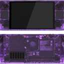 eXtremeRate Replacement Full Set Housing Shell with Buttons for Steam Deck OLED Handheld Console, Custom DIY Clear Atomic Purple faceplate Back Plate Trackpad Case for Steam Deck OLED Console