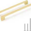 Lepatape 5 Pack 10-1/16 Inch Brushed Gold Cabinet Pulls Solid Zinc Alloy Gold Cabinet Handles - Brushed Brass Dresser Drawer Pulls for Kitchen Cabinet Hardware Zinc Alloy Handles