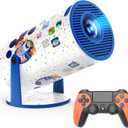 Kids Projector Toys with 275+ Games, Eye-Safe HD Display, Mini Portable Projector With Wireless Controller, 270 Rotation, All-in-One Educational Learning & Entertainment Birthday Gifts for Kids