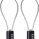 SEPOX® Versatile Twins Resettable 4-Digit Combination Padlock with Extrem Long Cable – Personalized Password, Durable Vinyl Steel Cable, Multipurpose Lock for Suitcase, Gym – Black 32cm Cable