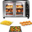 Gourmia Air Fryer French Door Toaster Oven - 6-Slice Capacity, LED Display with 19 Cooking Presets, Stainless Steel
