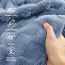 Bedsure GentleSoft Blankets Queen Size for Bed - Super Soft Cozy Blanket for Kids Girls, Large Fuzzy Fleece Throw for Bedroom Decor, Ashley Blue, 90x90 Inches