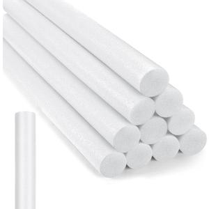 Kathfly 12 Pcs Floating Pool Noodles Foam Tube 1.5 x 35 Inches Floating Foam Tube Round Solid Noodle for Adults Swimming Craft Project(White), approx. 1.5 x 35"