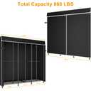 ULIFHOME E14C Pro Heavy Duty Closet Organizer System，Freestanding Clothing Racks for Hanging Clothes，Adjustable Garment Rack 69" W × 16" D × 77" H Hold 960 lbs，Black Rack with Black Dustproof Cover