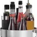 VAEHOLD Lazy Susan Turntable Spice Rack Organizer for Kitchen Cabinet, Storage Tray for Fruit, Snacks, Salad - Organizer for Cupboard, Pantry, Bathroom, Table, Cosmetic (Silver, 7 1/ 2‘’)