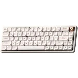 IQUNIX Magi65 Low Profile Mechanical Keyboard Wireless 65% Keyboard Ultra Slim for Creamy Typing, Hot Swappable, RGB Backlit, PBT Keycaps, Aluminum Case, BT/2.4G/USB-C, for Mac/Windows (Ochre White)