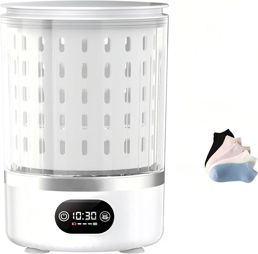 Portable Washing Machine, Mini Washer with 3 Wash Modes (5/ 15 Min + 2 Min Spin), 3L Small Washing Machine with Auto Drain, Compact Portable Washer for Apartment, Dorm, Hotel & RV