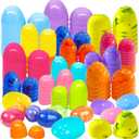 Aviski 120Pcs 2.4" & 3.15 Large Small Iridescent Marble Easter Eggs Golden Eggs for Kids Basket Bag Stuffers Fillers, Easter Hunt Game, Toys Filling Treats and Easter Theme Party Favor