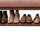Shoe Entryway Bench, Bamboo Shoe Rack Bench, Organizer with 2 Tier Storage Simple Style Good Load Bearing, Ideal for Entryway Hallway Living Room,(Brown,35.4'')