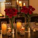 Hewory Hurricane Glass Candle Holders: 6 PCS Clear Hurricane Candle Holders for Pillar Candles Floating Candles, Glass Cylinder for Table Centerpieces Christmas Wedding Party Holiday Home Decor