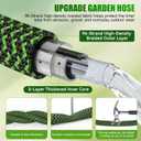 NON-EXPANDABLE Garden Hose 25ft x5/8'', Heavy Duty Flexible Water Hose with 10-Function Sprayer, Lightweight, Leak Proof, Durable Fabric Skin, Pressure Resistant for Yard, Outdoor