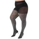 WiliW Shimmer Tights for Women Black Plus Size Sparkly Polka Dot Tights Shiny Sheer Pantyhose(Big Polka Dot XL-XXL)