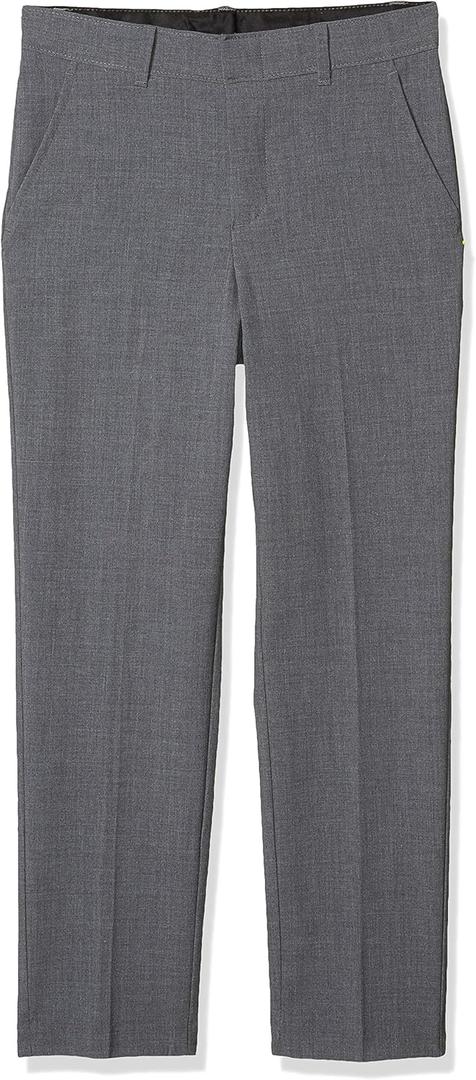 Van Heusen boys Flex Stretch Flat Front Dress Pants (20 Slim, Oxford Grey)
