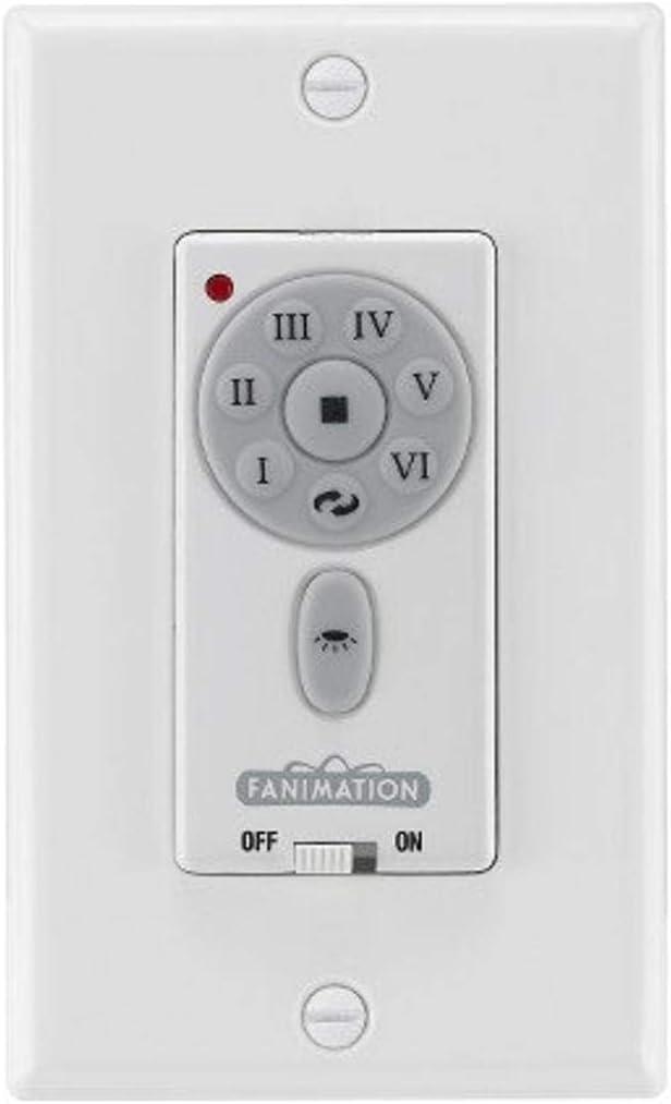 Fanimation 6 Speed Ceiling Fan Wall Control for DC Motor Fans - White