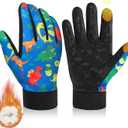 RIGWARL Kids Winter Gloves Boys Girls, Water-Repellent Warm Thermal Youth Gloves, Touchscreen Anti-Slip for Teens 3-15 Years (Large, Blue)