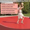 jxgzyy 20 PCS Basketball Court Tiles, Non Slip Outdoor Sport Court Tiles, 5/8 Inch Thick for Tennis Court Patio Porch Playground, 13.38" x 13.38", Red