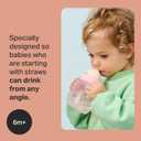 Tommee Tippee Starter Weighted Straw Baby & Toddler 10oz Sippy Cup for 6 Months+, with Silicone Weighted Straw and Easy-Hold Handles, BPA Free, Pink & Purple, Pack of 2