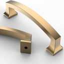 Asidrama 10 Pack 4 Inch(102mm) Hole Centers Champagne Bronze Kitchen Cabinet Handles, Gold Cabinet Pulls Kitchen Cabinet Hardware for Cupboard Drawer Pulls