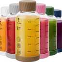 Sursip Glass Juice Bottles 6 Pack 12 oz Borosilicate Glass Bottles with Lids Heat-Resistant, Leakproof, BPA Free, Reusable for Juicing, Smoothies, Milk, Protein Drinks, Water