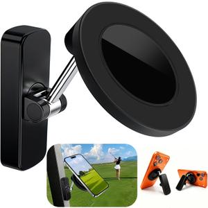 Magnetic Golf Cart Phone Holder, Golf Gifts for Men Him Golfers dad, 360° Rotatable Base Golf Cart Accessories Compatible with MagSafe iPhone 17-12 for Club Car, EZGO, Yamaha