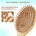 Combeter Bamboo Hair Brush and Comb Set (4PCS) Natural & Eco-Friendly Detangler Comb for Women, Men & Kid, Reduces Frizz, Promotes Healthy Hair Growth Wooden Paddle Brush with Scalp Massage