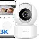 IMILAB C22 3K Security Indoor Camera - 360 View Home Camera with Color Night Vision for Baby/Pet Monitor, Plug-in 2.4Ghz WiFi 6 Inside Cam, 2-Way Audio, AI Detection, Local/Cloud Storage(White)