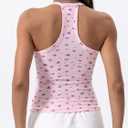 Danysu V Neck Racer Back Tank Top for Women Padded Ribbed Long Tank Fitted Basic Cami Tops (Pink, S)