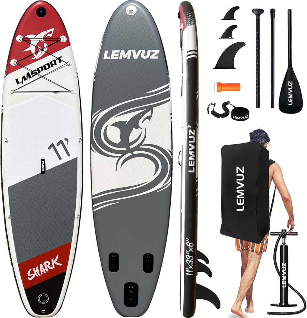 Premium Inflatable Stand Up Paddle Board for Adults & Youth - Wide Non-Slip Deck, Ultra Stable All Skill Levels, 450lb Capacity SUP with Pump, Bag, Leash & Accessories Kit