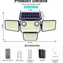 4500LM Solar Lights Outdoor Waterproof, 254 LED Solar Flood Lights Outdoor with 2 Motion Sensor, 4 Heads Security Light with Remote Control for Yard Outside House Garage 2 Pack, 11.88 X 7.87 X 5.39 Inches