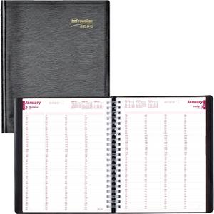 Brownline 2025 Essential Daily Professional Planner, Four-Person Appointment Book, 12 Months, January to December, Twin-Wire Binding, 11" x 8.5", Black (CB960.BLK-25)